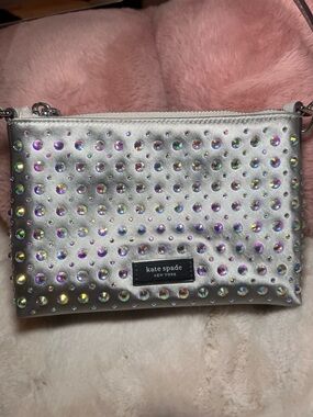 kate spade Silver Iridescent Studded Wristlet